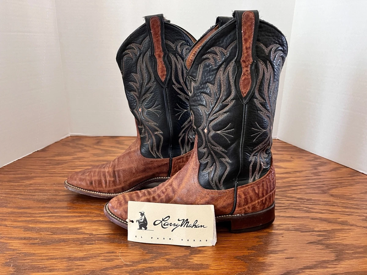 Bottes Cowgirl Vintage Larry Mahan – Marron – Taille US 7 – Cuir – Fabriquées USA