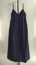 Quince Women 100% Organic Cotton Sleeveless Maxi Dress Navy XS