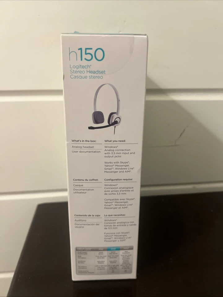 New Logitech H150 White/Gray Headband Headsets Analog 3.5 Mm Jack Connectivity - Image 2 of 4