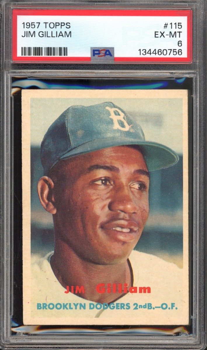 1957 Topps #115 Junior Jim Gilliam PSA 6 Vintage Baseball Card