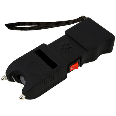 Rechargeable Stun Gun LED Flashlight Portable Self Defense Device Black