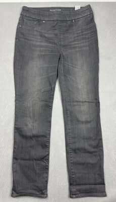 Chico's Women Straight Leg Jeans High Rise Stretch Size  1R / 8R Gray