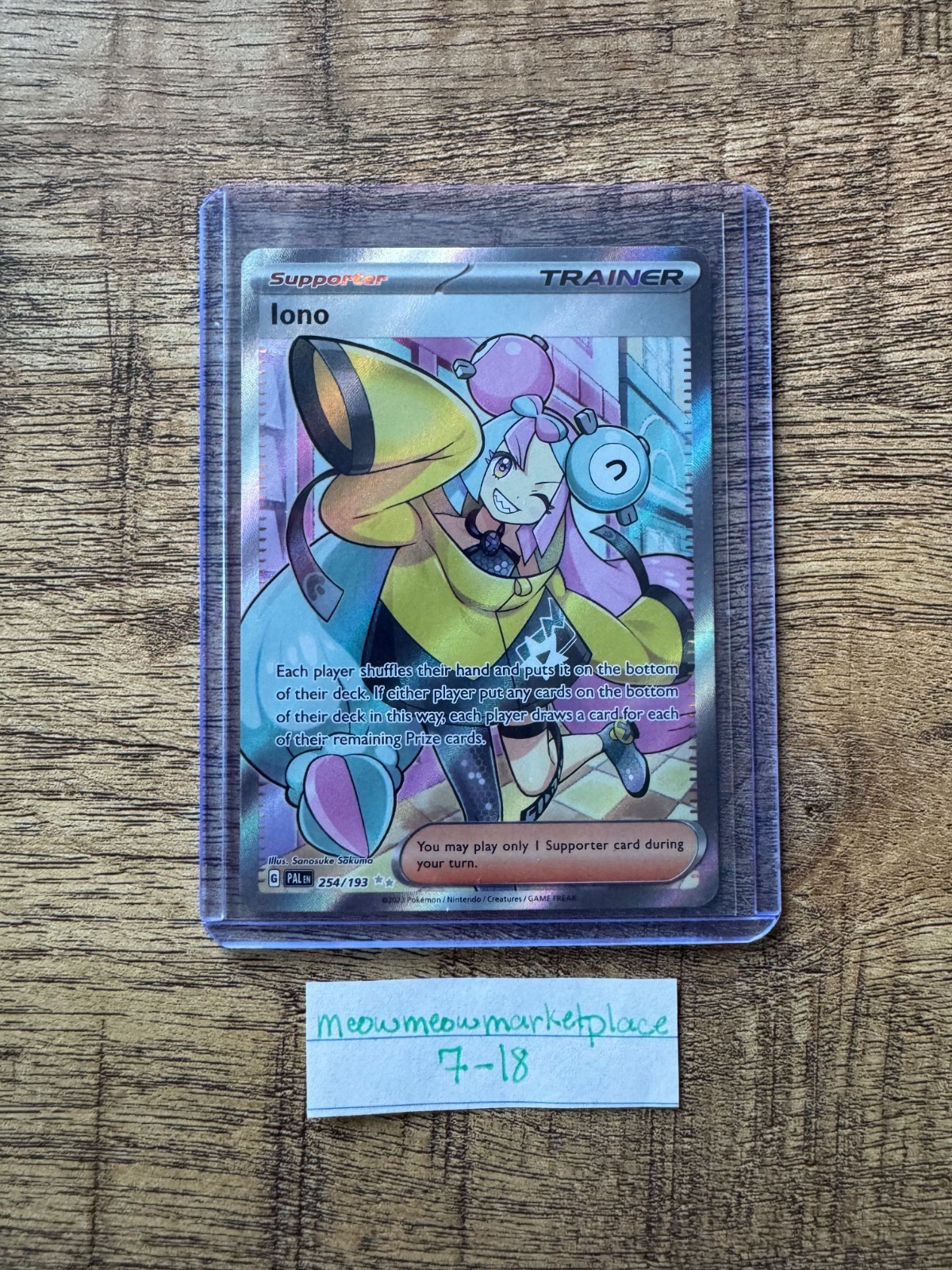Iono 254/193 Ultra Rare Paldea Evolved Pokemon Holo Near Mint