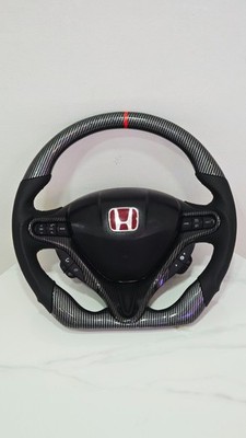 Custom Carbon Fiber Steering Wheel for Honda - Alcantara & Stitching Sport L