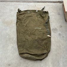Vintage US Military Surplus Duffel Bag w/ Strap Hooks Grommets