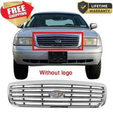 For 1998-2011 New Front Black Chrome Grille Fits Ford Crown Victoria