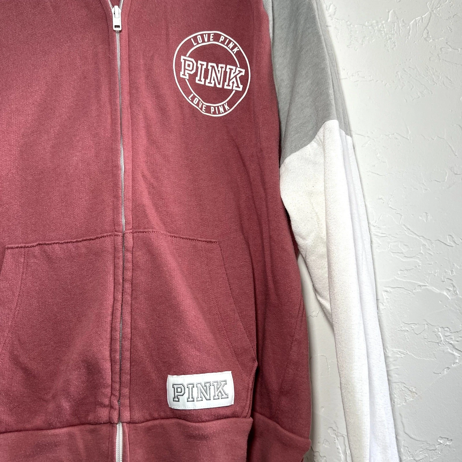 UNDERCOVER Felpa con cappuccio Victorias secret ROSA full zip donna media y2k normcore