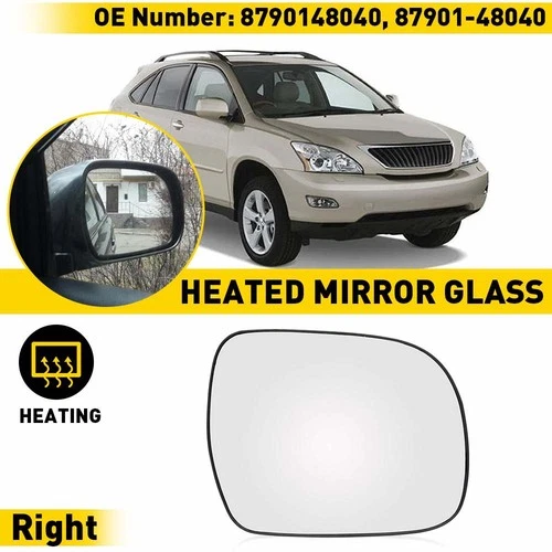 Mirror Glass Heated Passenger Side For Lexus 2004-2009 RX300 RX330 RX350 RX400H