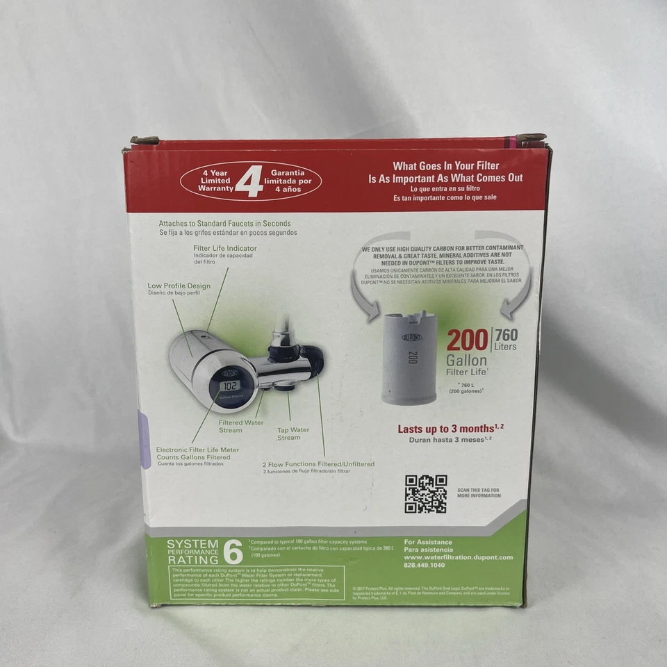 DuPont Deluxe Faucet Mount Water Filter, Model WFFM350, Chrome - Image 2 of 2