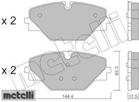 Metelli 22-1393-0 Bremsbelagsatz FüR Scheibenbremse Bremsbelagsatz