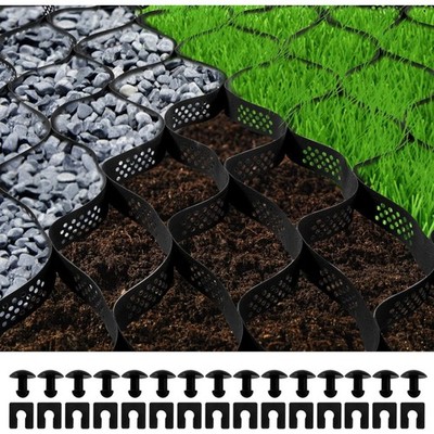 Ground Grid 25 ft x 9.5 ft, 1885 lbs per Sq Ft Load Geo Grid, 3'' Depth Permea...