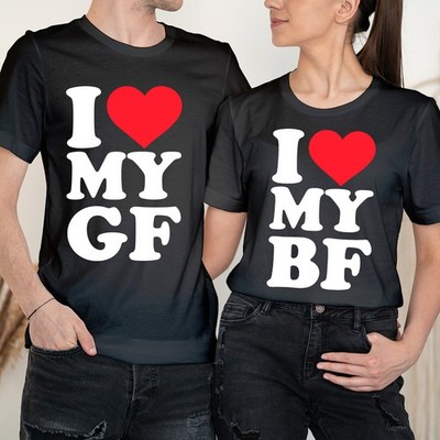 I Love My GF Happy Valentine's Day Love Goals Paar Liebe passende T-Shirts #VD
