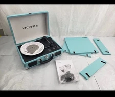 Victrola VSC-400SB-TRQ-SDF Journey+ Bluetooth Suitcase Record Player - Turquoise