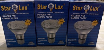 Star Lux Halogen Flood Light Bulb 130V 50W E27 Medium Base Lot of 3 Brand New