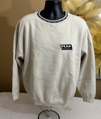 Peak Sport Embroidered Logo Beige Sweatshirt Men s Size Large