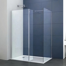 Walk In Shower Screen 1000mm Enclosur Flipper Wet Room 8mm Easy Clean Chrome