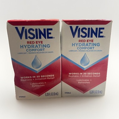 2X Visine Red Eye Hydrating Comfort Redness Relief and 1 Count Exp 9/27