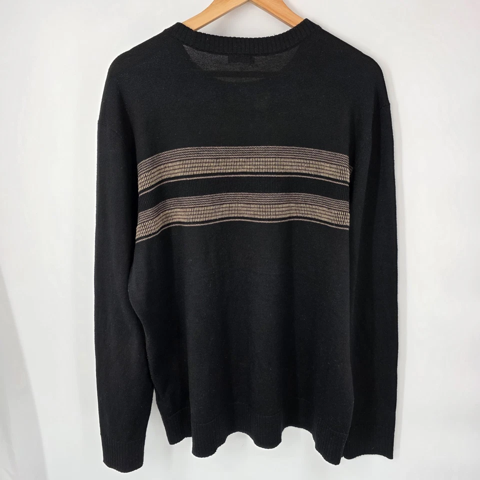 SmartWool Sparwood Stripe Crew Sweater Black-Flint Heather Merino Blend Mens XL - Image 3 of 4