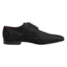 DOLCE & GABBANA Shoes Black Brocade Lace Up Derby Men Dress EU39 / US6 970usd