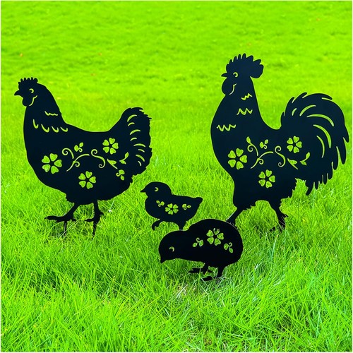 Chicken Metal Decorative Garden Stakes Chicken Gifts for Women/Men Chicken Lo...