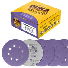 120 Grit 5" Ceramic Sanding Discs, 8-Hole, Box of 50 - Hook Loop Sandpaper