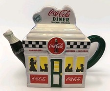 Vtg 1999 Coca-Cola Diner Ceramic Teapot By En...