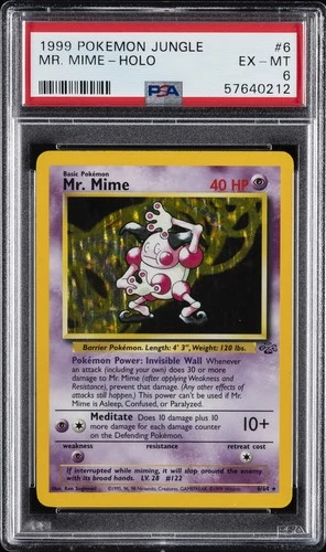 1999 POKEMON JUNGLE #6 MR. MIME-HOLO PSA 6