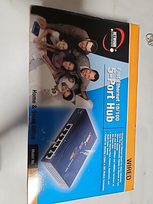 Network Everywhere Wired Fast Ethernet 10/100 5-PORT HUB NH-1005-WM Open Box