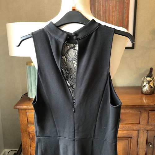 Anthropologie Mock-Neck Lace-Inset Fit & Flare Dress Size S - Picture 9 of 10