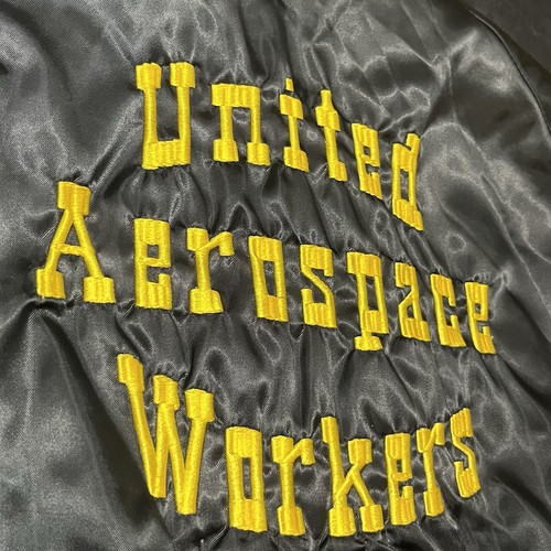 Aerospace Workers Jacket Vintage 1970s Union Workers Satin Bomber UAW Machinists - Picture 15 of 15