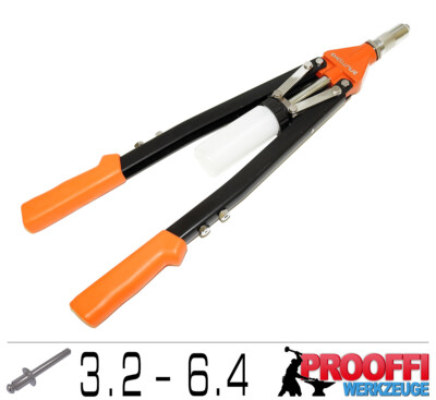 Kraft Hebel Nietzange Blindnieten Popnieten Zange 3.2 - 6.4mm / 450mm Lang C0740