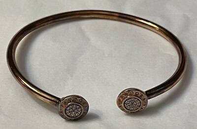 Pandora　Moments オープン バングル Authentic Pandora Open Bangle Bracelet Rose Gold Plated T1 ALE MET