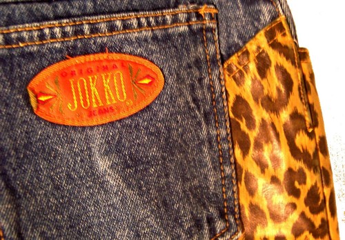 Jokko Jeans Denim Animal Leopard Print Accents Blue Jeans Size 11 - Picture 6 of 6