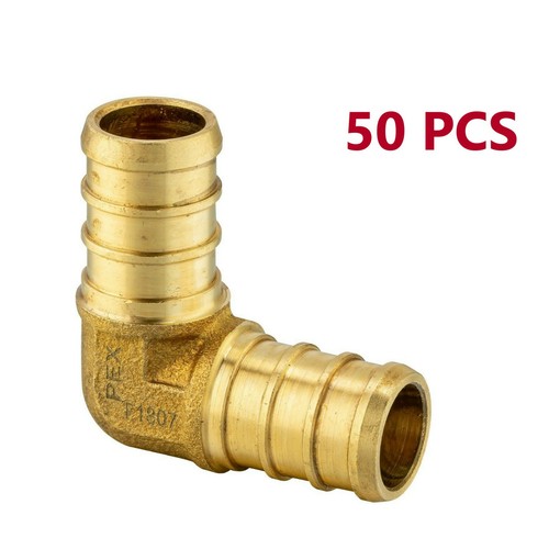 EFIELD 50 PCS 1/2" PEX ELBOW - NSF CERTIFIED BRASS CRIMP FITTINGS, LEAD-FREE