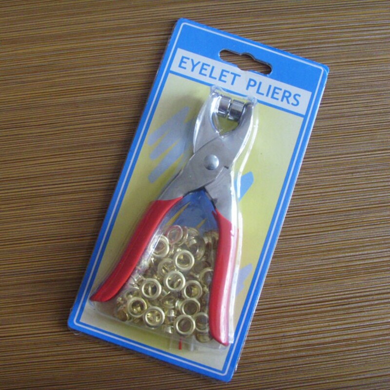 Heavy Duty Eyelet Grommet Plier with 100Pcs Eyelets Grommets for