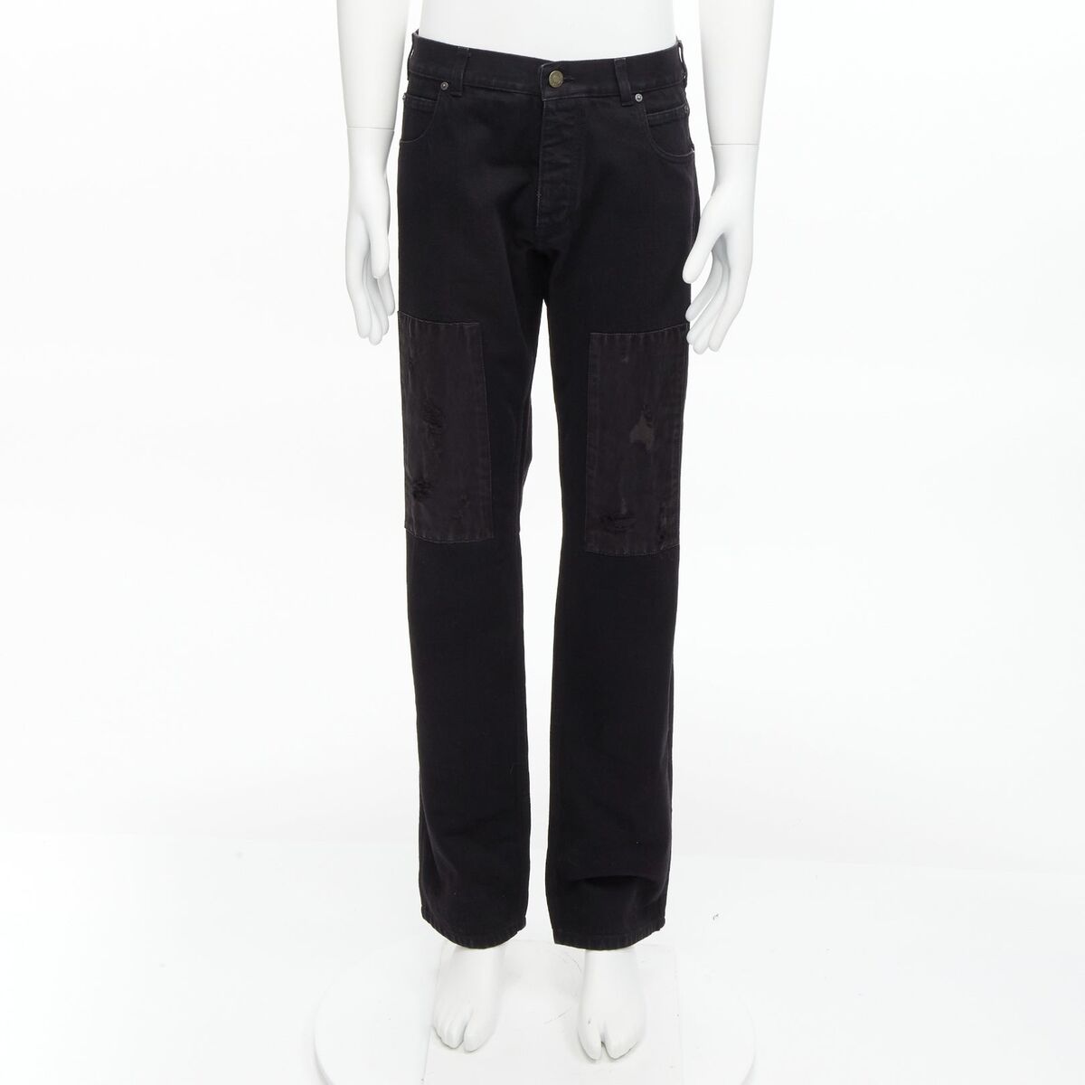 CALVIN KLEIN 205W39NYC Raf Simons black distressed satin CALVIN KLEIN 205W39NYC Raf Simons black distressed satin