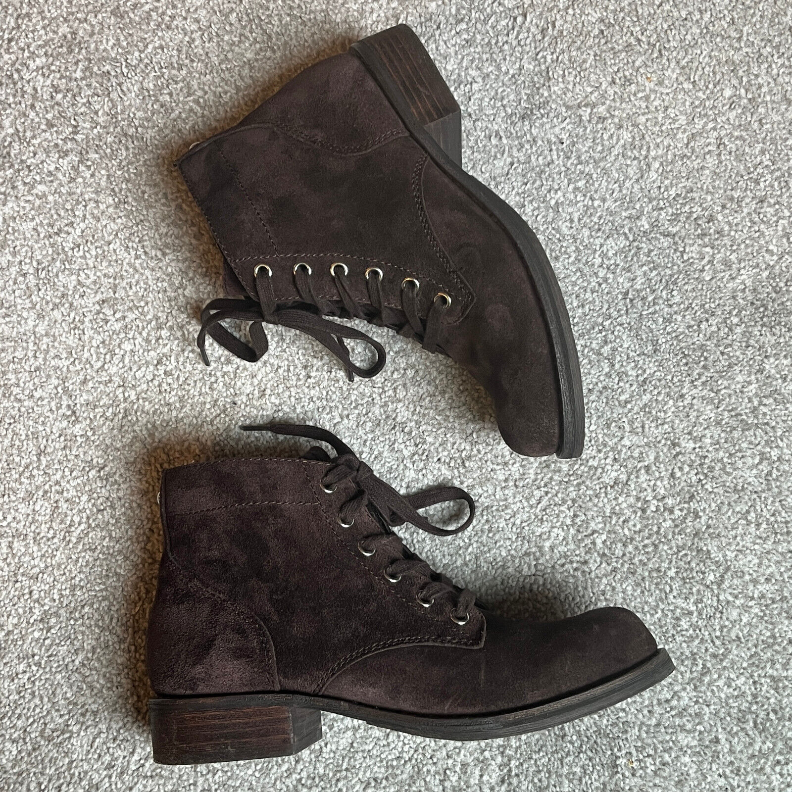 SAM EDELMAN Bleeker Brown Suede Leather Lace Up C… - image 2