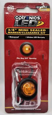 New Optronics LED 3/4'' Mini Sealed Marker Clearance Kit Trailer Light - AMBER