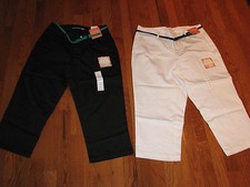 Dockers Women's Stretch Capri with Hello Smooth White or Black SIZES NWT Belt