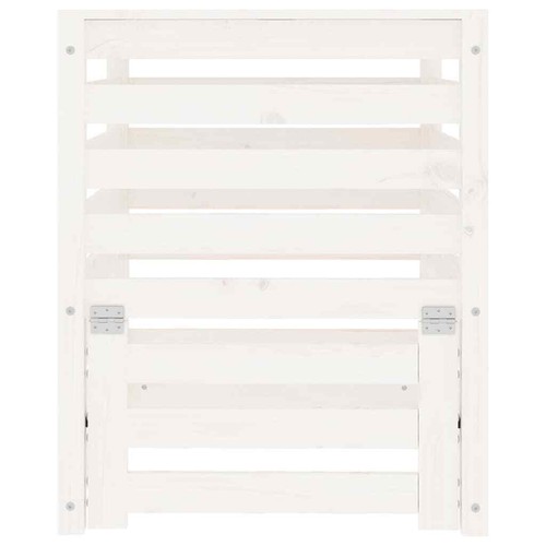 NNEVL Composter White 63.5x63.5x77.5 cm Solid Wood Pine - Picture 5 of 10