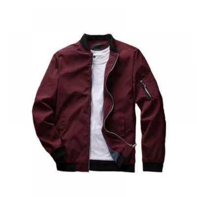Fashionable Men Baseball Jacket Zipper Casual Work Jacket Flight Coat New