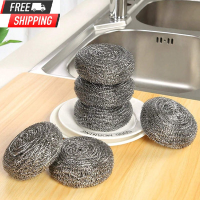 5pcs Stainless Steel Scrubber - Multifunctional Kitchen Cleaning Sponge - NEW