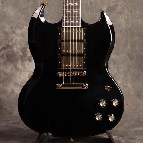 Gibson USA/Exclusive SG Supreme 3-Pickup Ebony Electric Guitar with Hard Case