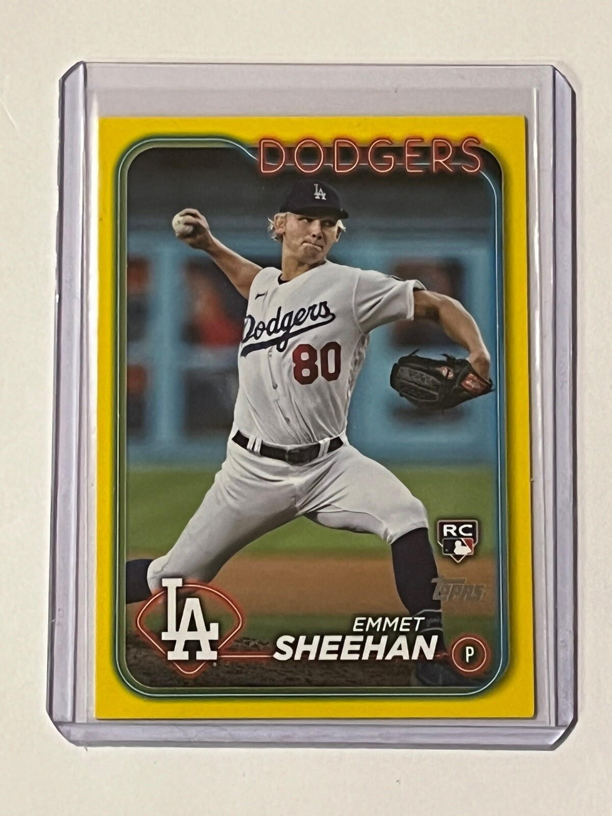 Emmet Sheehan 2024 Topps Series 1 #283 Yellow RC Los Angeles Dodgers