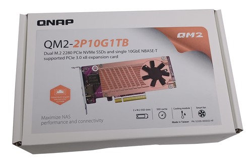 QNAP QM2-2P10G1TB - 2 x PCIe Gen3 NVMe SSD & 1 x 10GbE Port Erweiterungskarte - Afbeelding 2 van 5