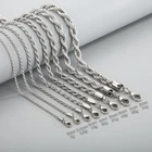 Fashion 316L Stainless Steel Rope Chain Men Women Necklace 2/2.4/3/4/5/6/7/8mm