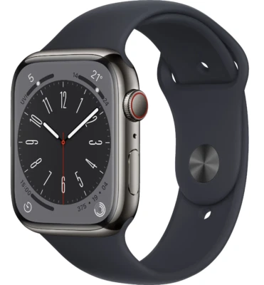 Apple Watch Series 8 – 45 mm – Silbernes Edelstahlgehäuse – GPS + Cellular–OVP! - Bild 1 von 4