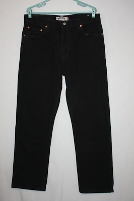 LEVI'S 505 Regular Fit Black Denim Jeans Sz 36X32 (meas 36x34) | eBay