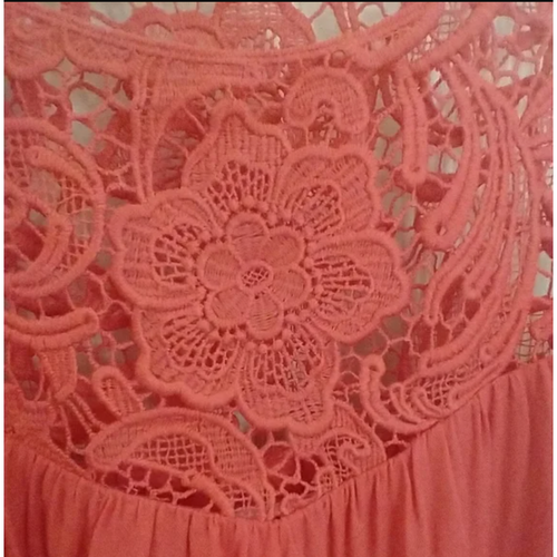 NWT Nordstrom BB Dakota Coral Orange Red Sleeveless Mini Lace Crochet Dress - Picture 22 of 24
