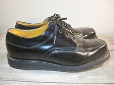 Black Leather Oxford Soft Toe Delivery Mail Mens Shoes 8.5 Vintage Union Made